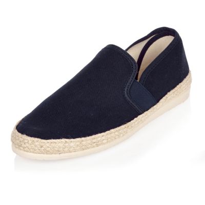 Navy espadrille loafers